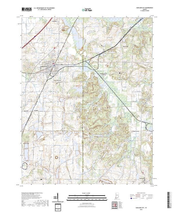 US Topo 7.5-minute map for Oakland City IN