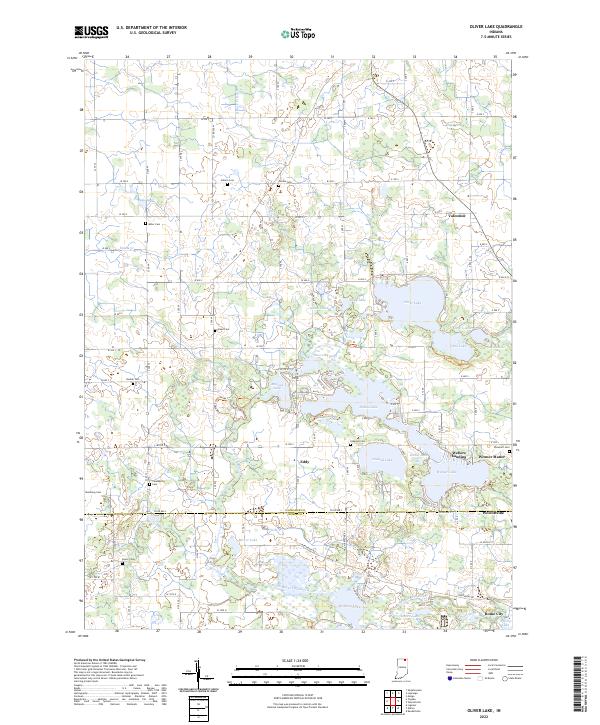 US Topo 7.5-minute map for Oliver Lake IN