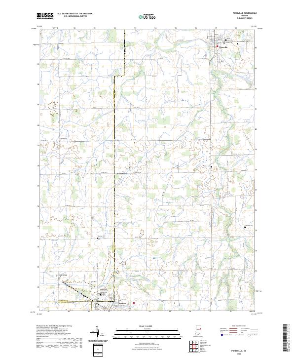 US Topo 7.5-minute map for Pennville IN