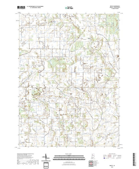 US Topo 7.5-minute map for Ripley IN – American Map Store