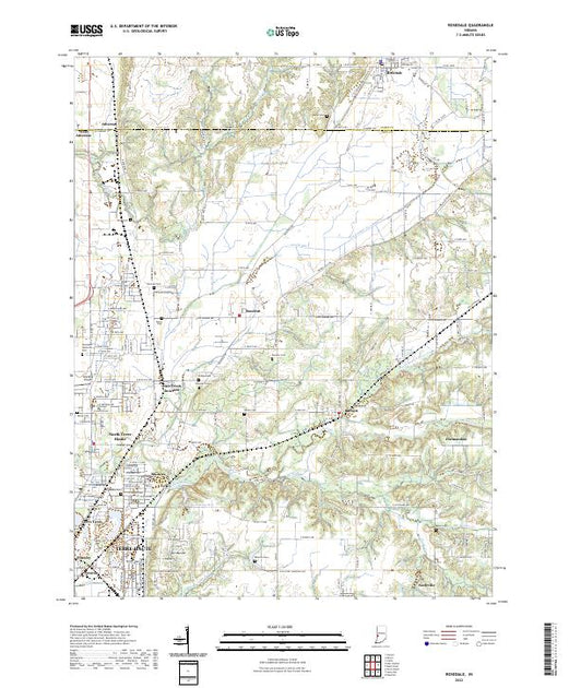 US Topo 7.5-minute map for Rosedale IN – American Map Store
