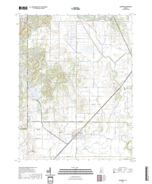US Topo 7.5-minute map for Sandborn IN – American Map Store