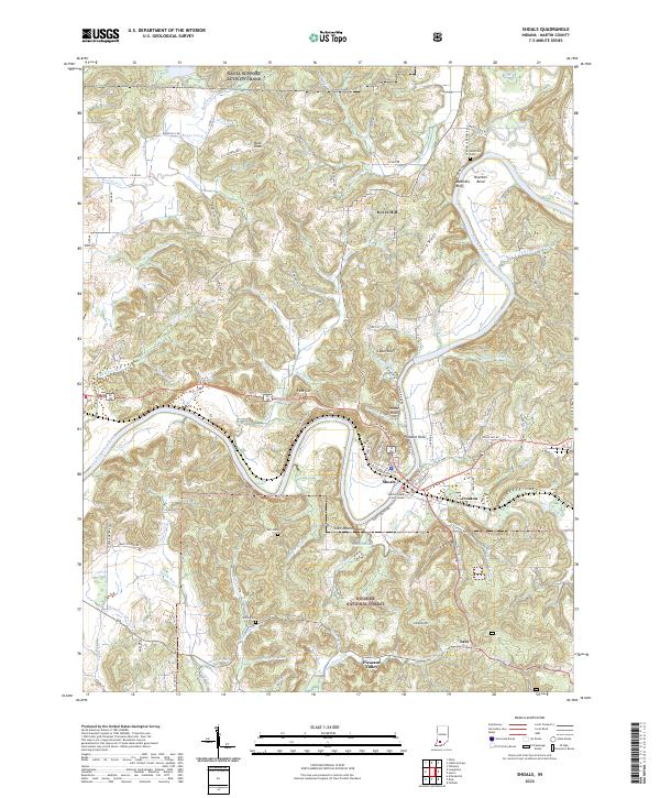 US Topo 7.5-minute map for Shoals IN