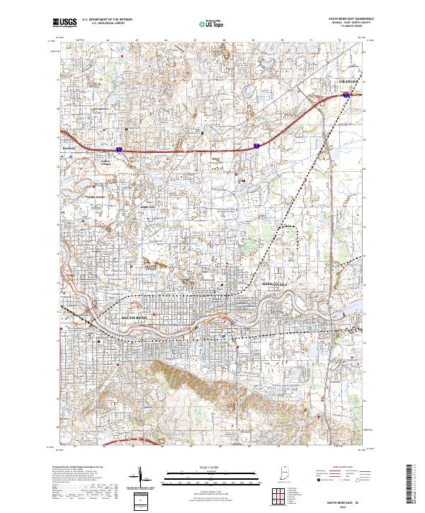 US Topo 7.5-minute map for South Bend East IN