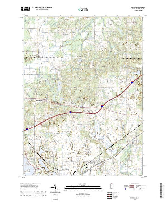 US Topo 7.5-minute map for Springville IN – American Map Store