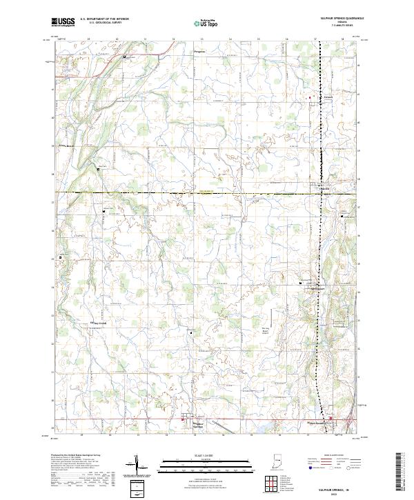 US Topo 7.5-minute map for Sulphur Springs IN
