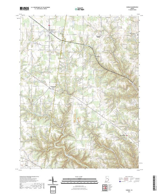 US Topo 7.5-minute map for Sunman IN – American Map Store