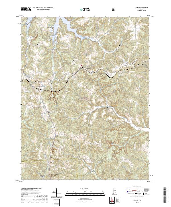 US Topo 7.5-minute map for Taswell IN