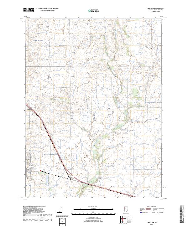 US Topo 7.5-minute map for Templeton IN