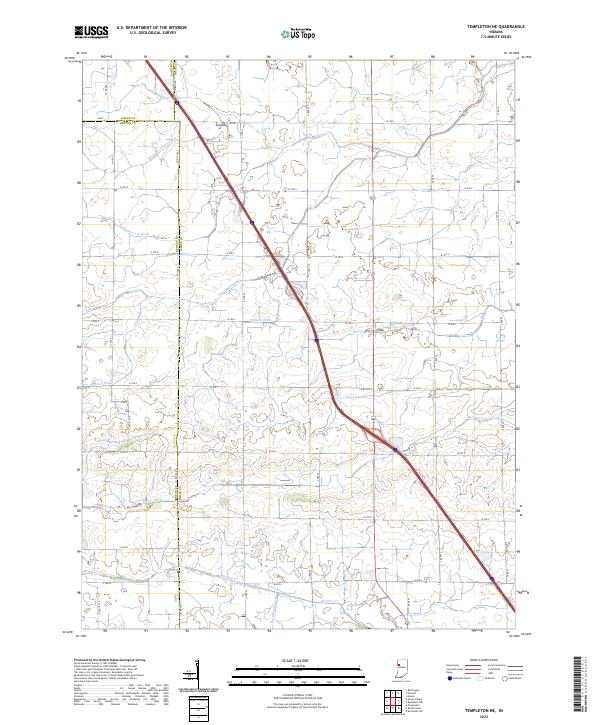 US Topo 7.5-minute map for Templeton NE IN