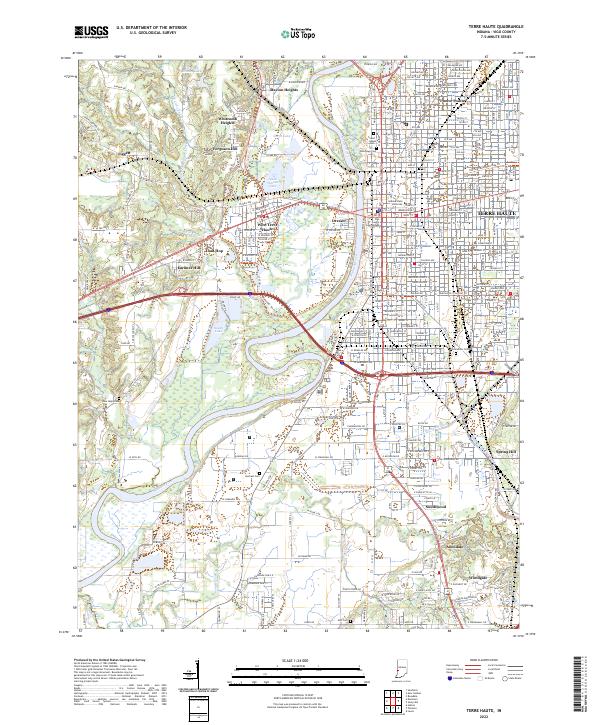 US Topo 7.5-minute map for Terre Haute IN