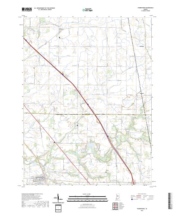 US Topo 7.5-minute map for Thorntown IN