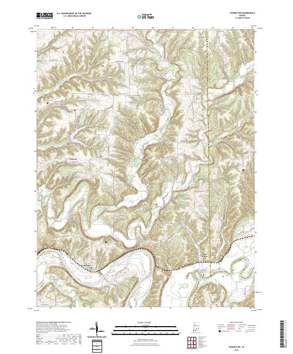 US Topo 7.5-minute map for Tunnelton IN