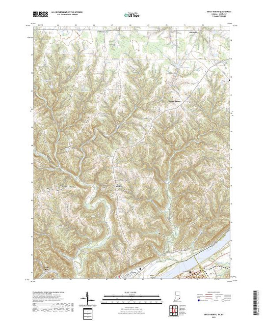 US Topo 7.5-minute map for Vevay North INKY – American Map Store