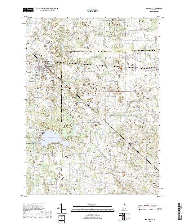 US Topo 7.5-minute map for Walkerton IN – American Map Store