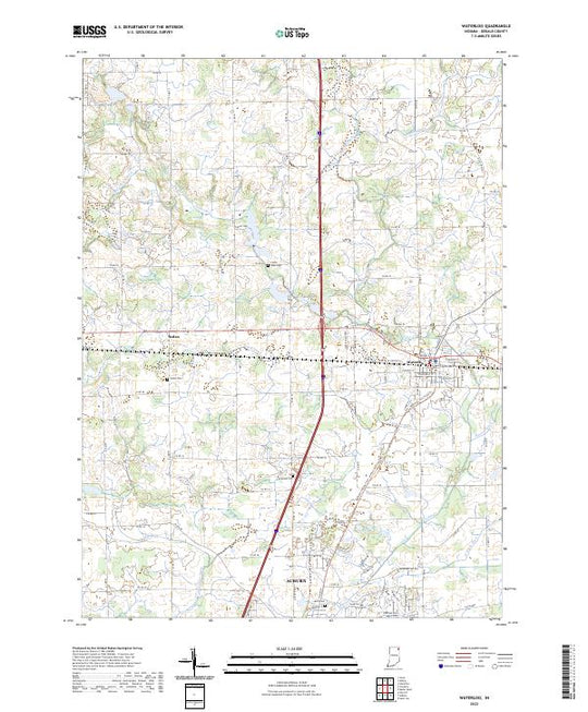 US Topo 7.5-minute map for Waterloo IN – American Map Store