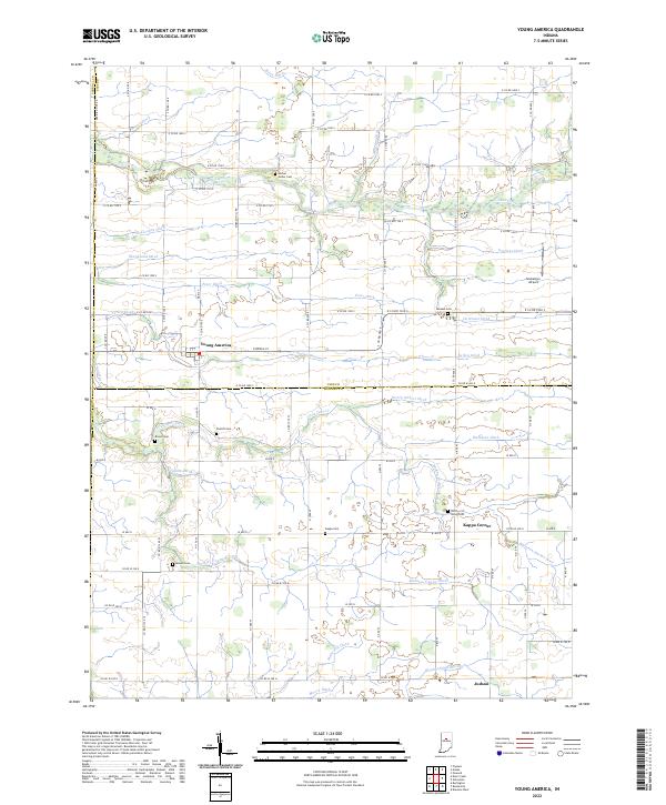 US Topo 7.5-minute map for Young America IN