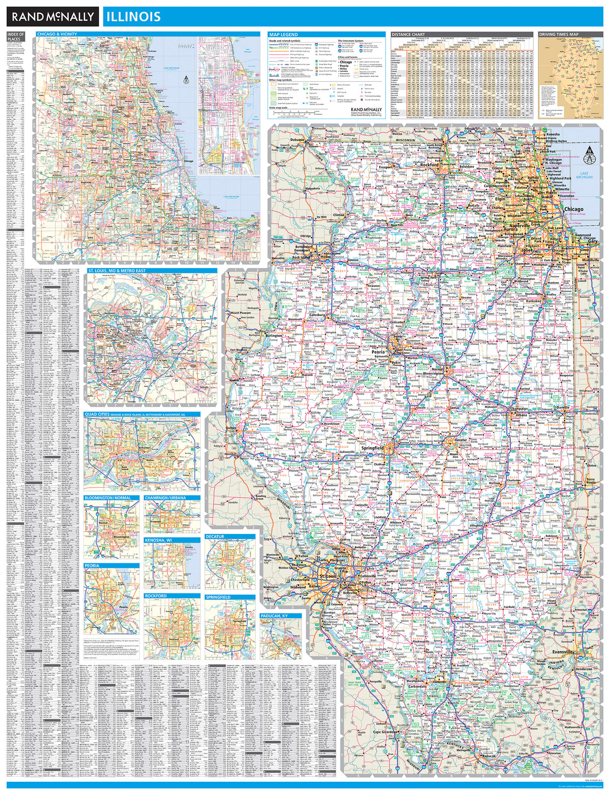Congerville Il Map Illinois State Wall Maps – American Map Store