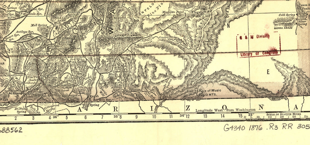 Indexed Map of Utah, 1876