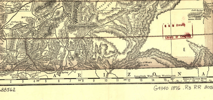 Indexed Map of Utah, 1876