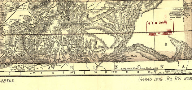 Indexed Map of Utah, 1876