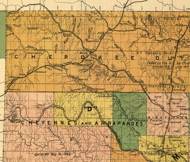 Map of the Indian and Oklahoma Territories, 1892