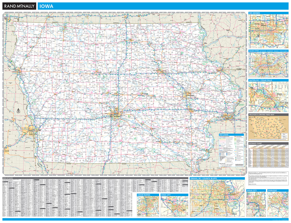 Iowa Map Picture Iowa State Wall Maps Tagged