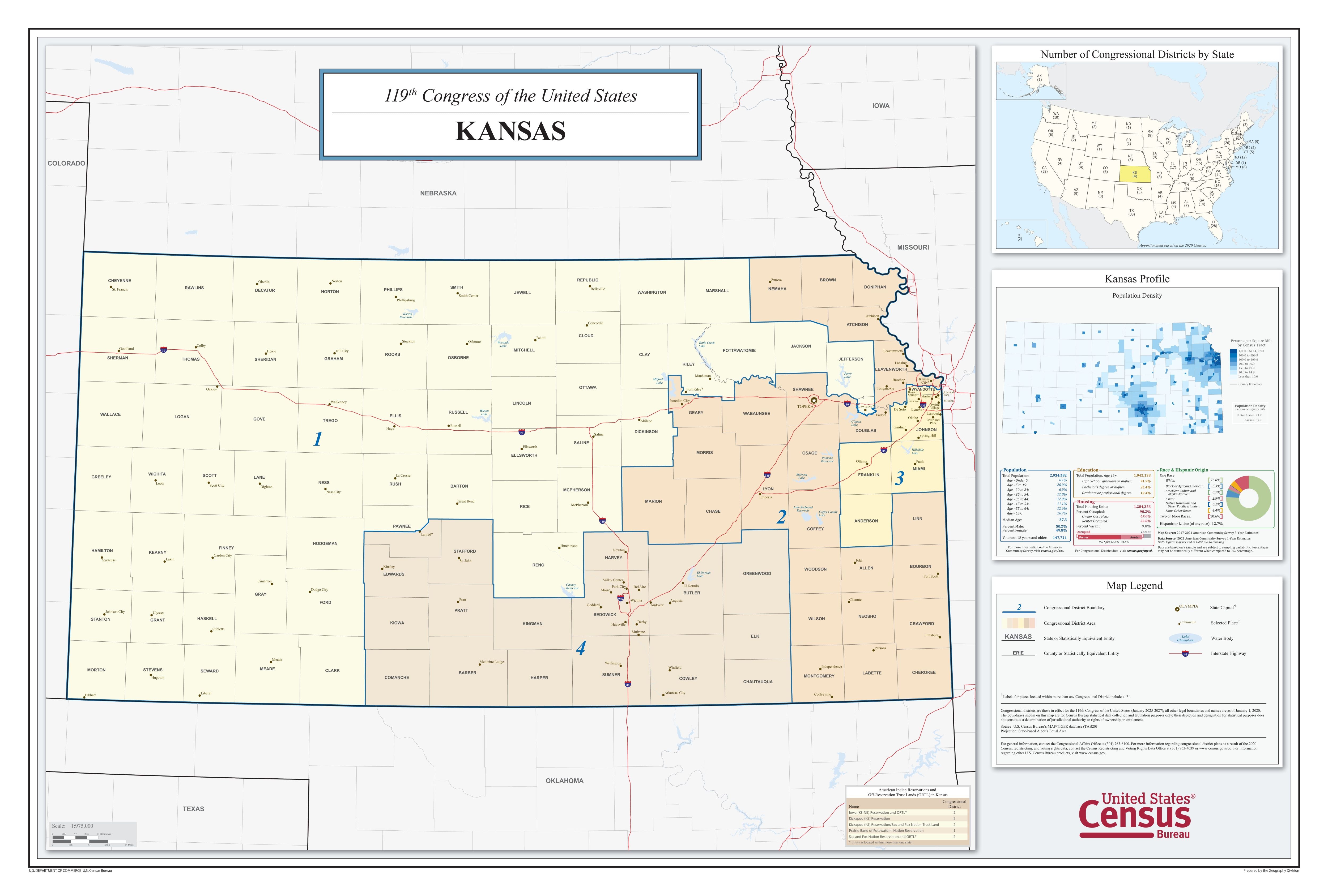 Kansas Congressional District Wall Map – American Map Store