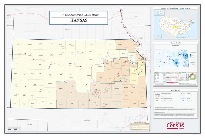 Kansas Congressional District Wall Map