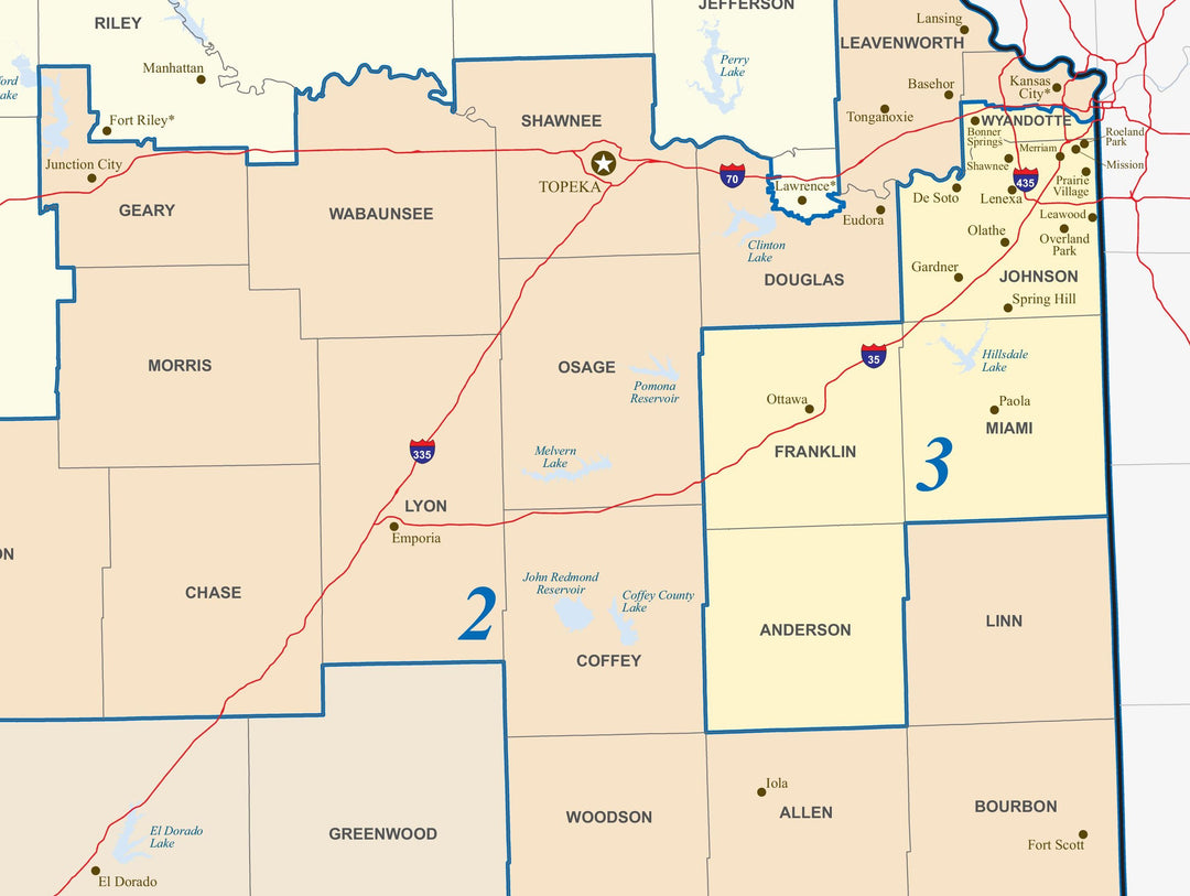 Kansas Congressional District Wall Map