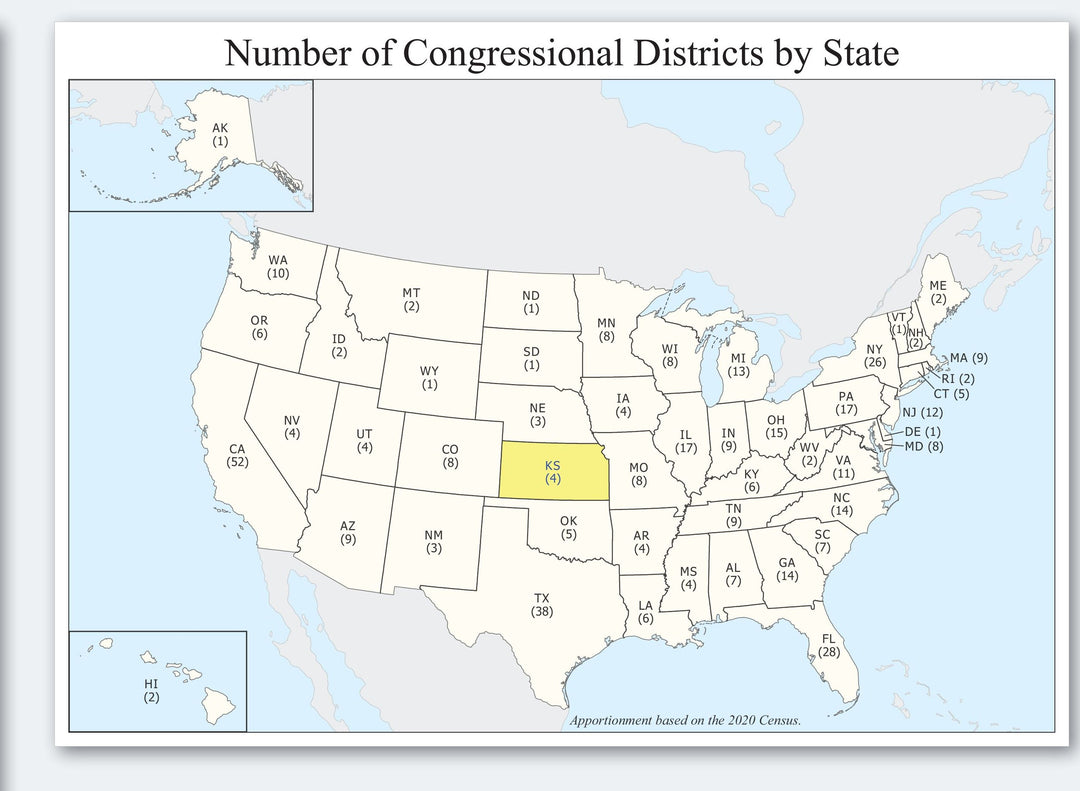 Kansas Congressional District Wall Map