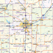 Kansas Wall Map by Topographic Maps