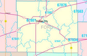 Color Cast Style Wall Map of Kansas by Market Maps