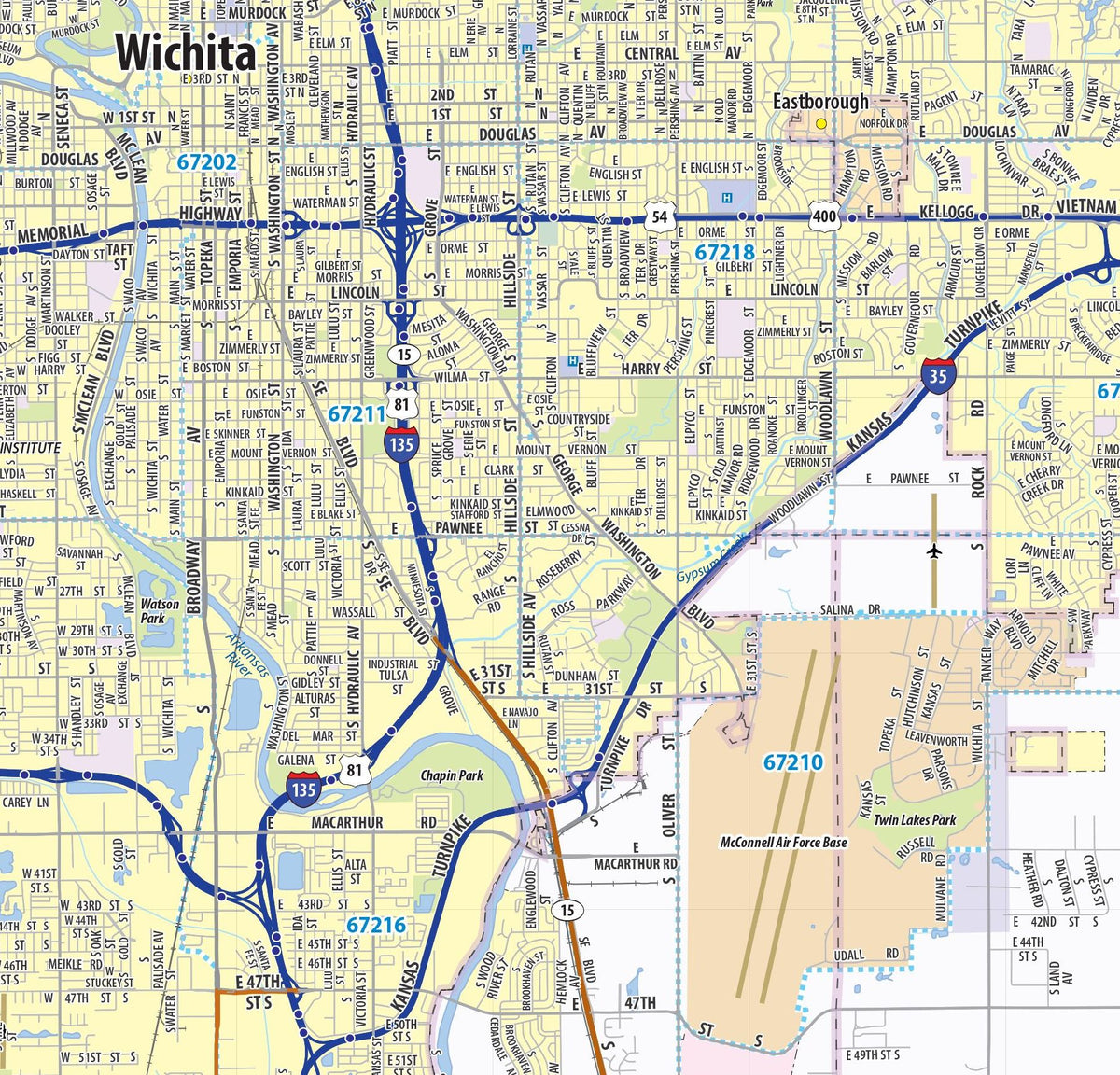 Wichita Area Map Wichita Metro Area Wall Map – American Map Store