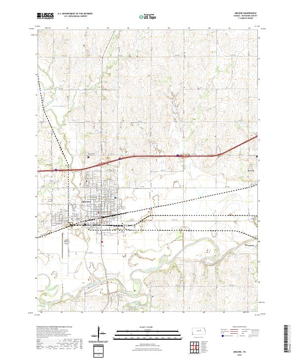 US Topo 7.5-minute map for Abilene KS