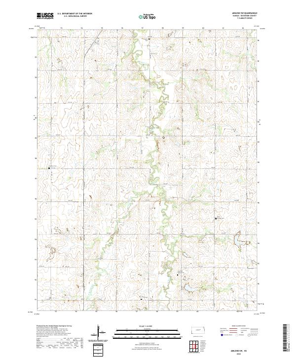 US Topo 7.5-minute map for Abilene SW KS