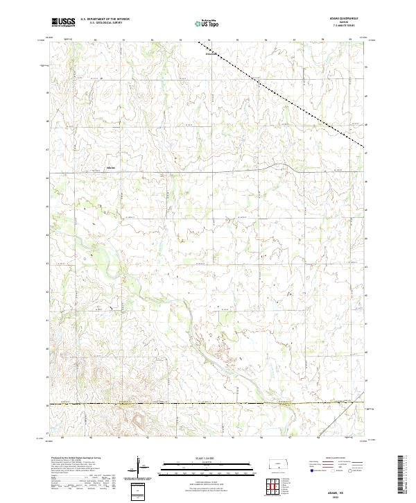 US Topo 7.5-minute map for Adams KS