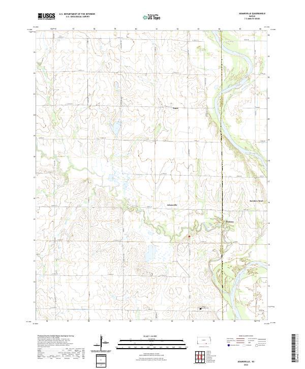 US Topo 7.5-minute map for Adamsville KS