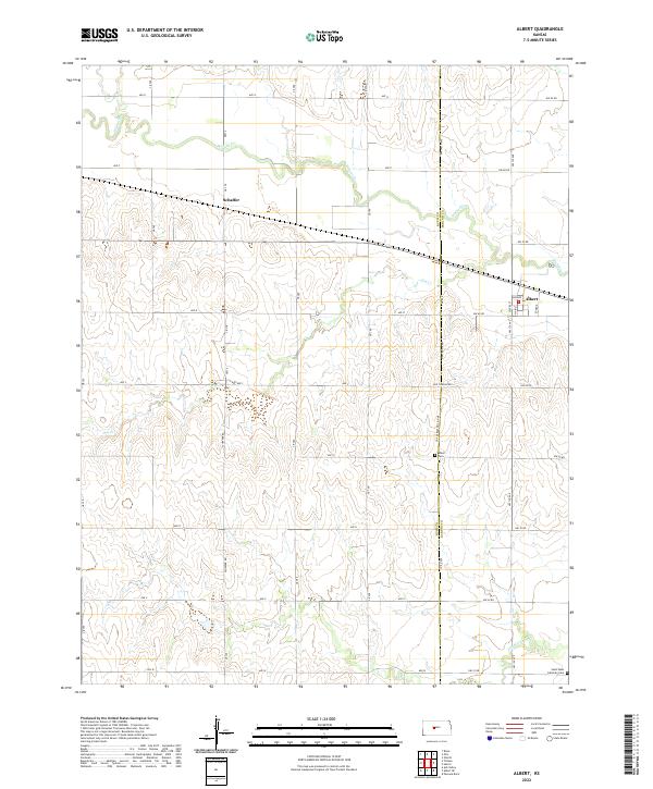 US Topo 7.5-minute map for Albert KS