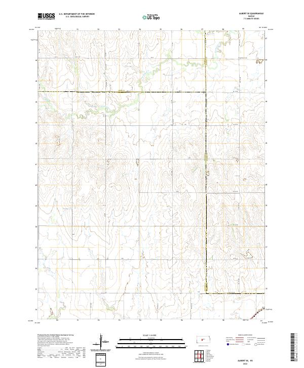 US Topo 7.5-minute map for Albert SE KS