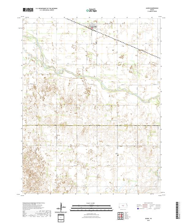 US Topo 7.5-minute map for Alden KS