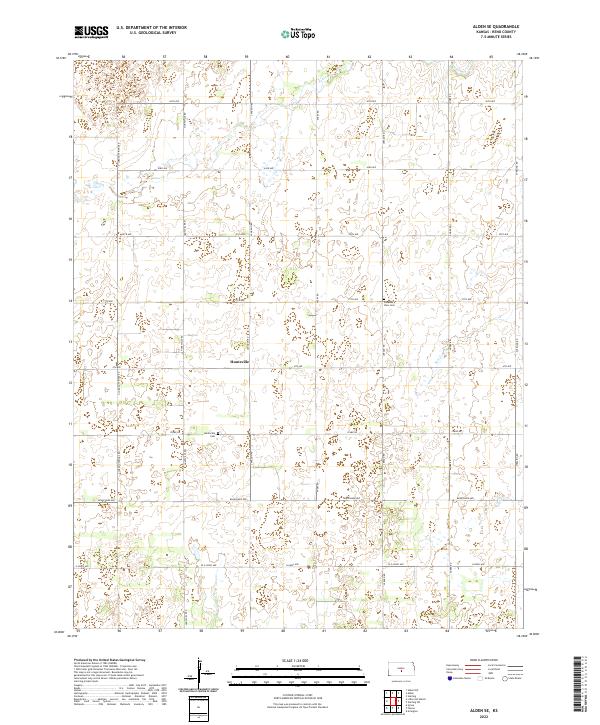 US Topo 7.5-minute map for Alden SE KS