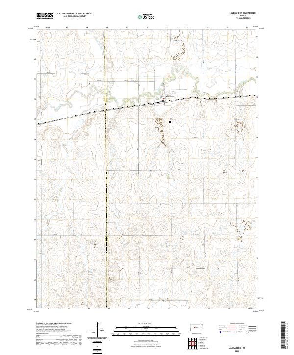 US Topo 7.5-minute map for Alexander KS