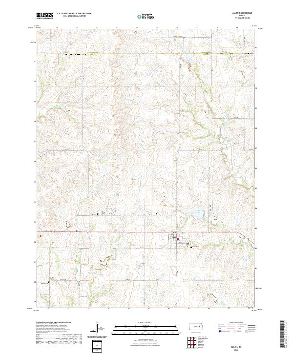 US Topo 7.5-minute map for Allen KS