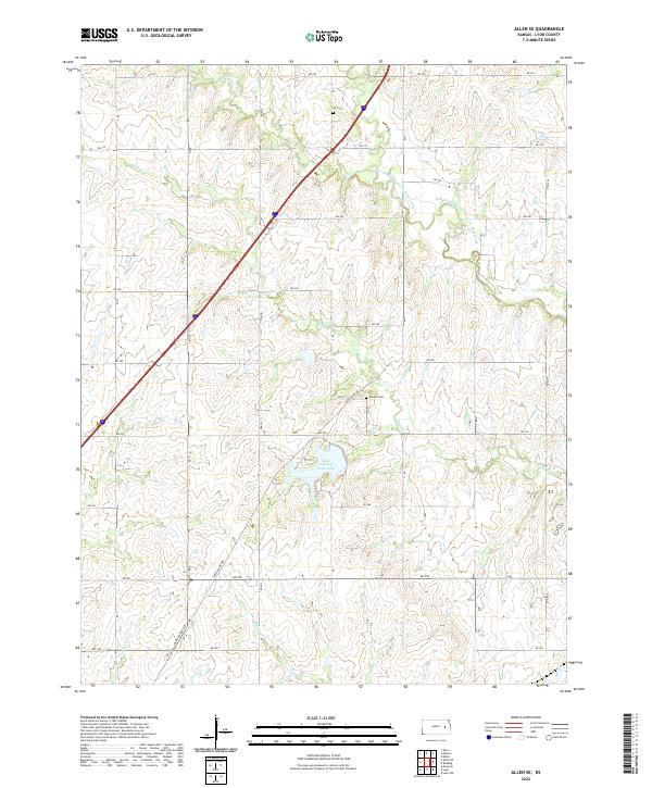 US Topo 7.5-minute map for Allen SE KS