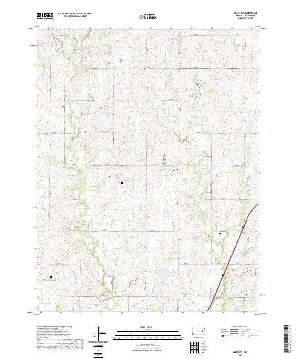 US Topo 7.5-minute map for Allen SW KS