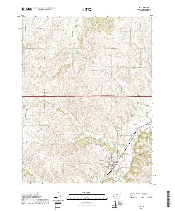 US Topo 7.5-minute map for Alma KS