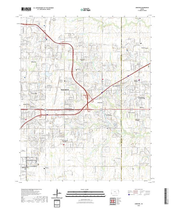 US Topo 7.5-minute map for Andover KS