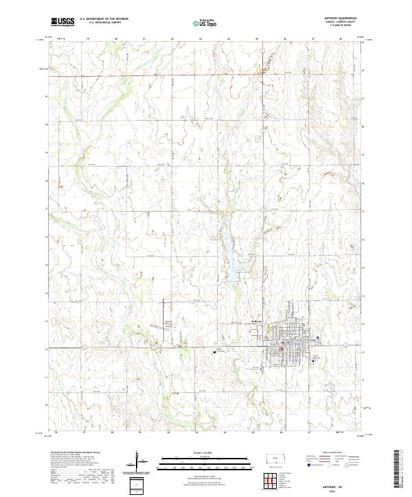 US Topo 7.5-minute map for Anthony KS