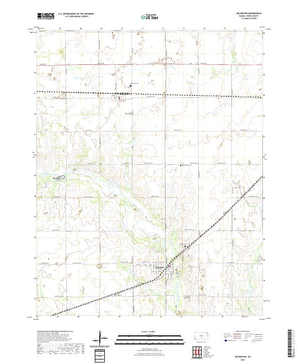 US Topo 7.5-minute map for Arlington KS